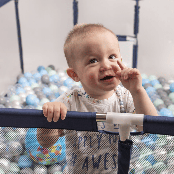 Parc bébé-aire de jeu pliable avec cage de foot et panier de basket - Purepelis